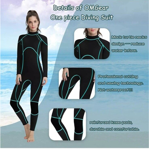 OMGear Wetsuit Men Women 3mm Neoprene Full Body UV Protection One Piece Long XXL - Picture 4 of 9